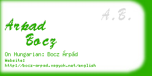 arpad bocz business card