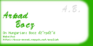 arpad bocz business card